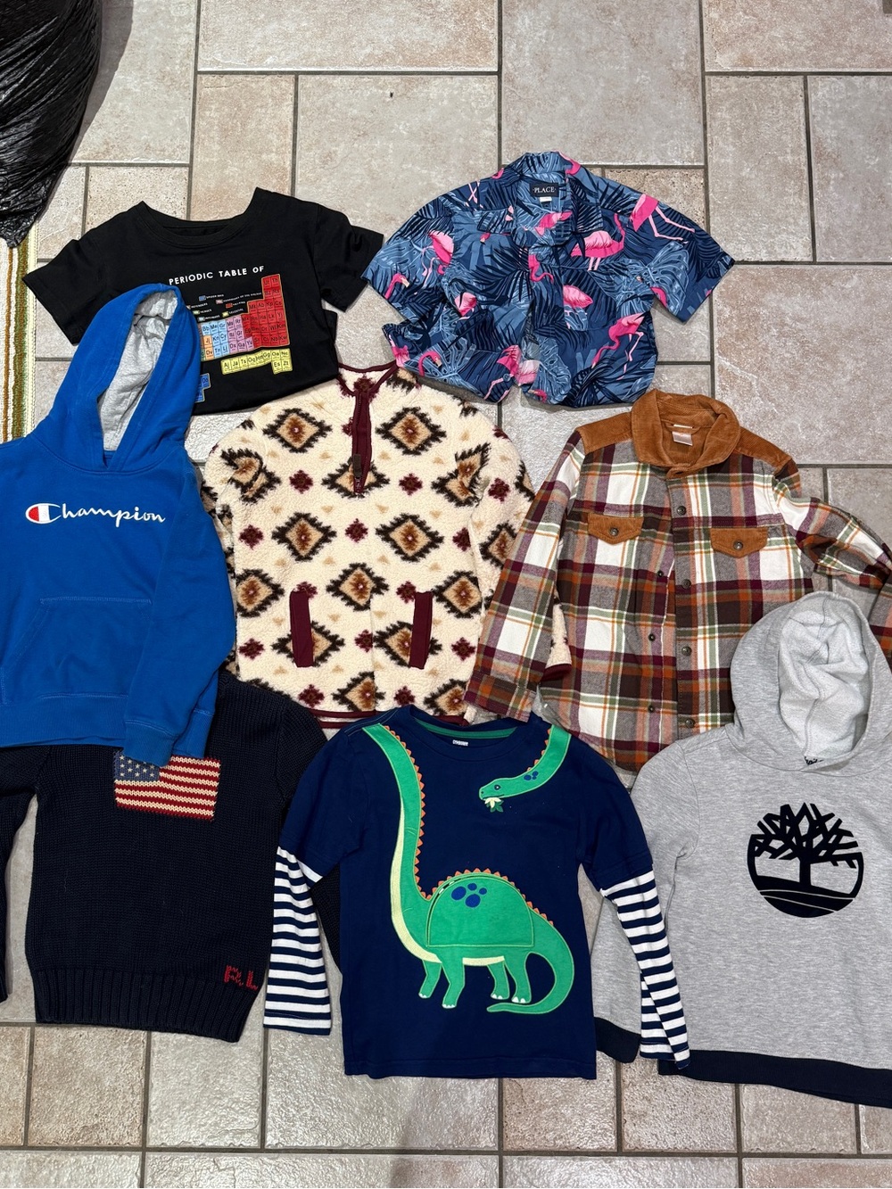 8 item boys clothing lot- size 5/6. Polo, Gymboree, Champion, etc.